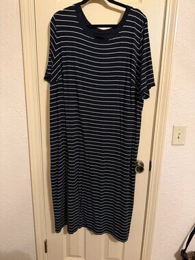 AVA & VIV STRIPED MIDI T-SHIRT DRESS